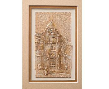 Панно из серии "Эхо старого города". Декороративная штукатурка; упаковка: коробка ручной работы из дизайнерского картона